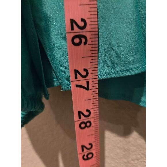 Lilly Pulitzer Women's Teal Cold Shoulder Silk Blouse Size M - Picture 7 of 10